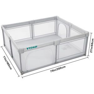 Large play yard for indoor/outdoor use